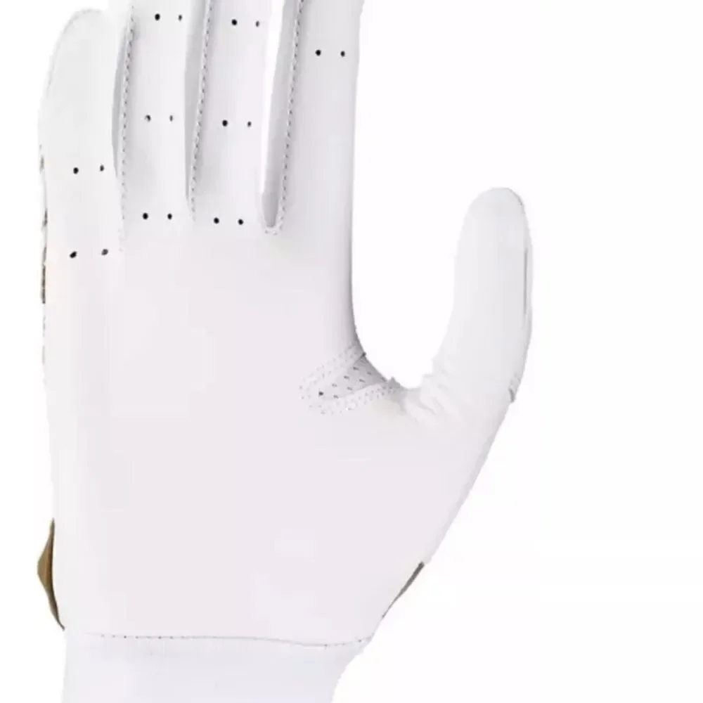 NWT Women's Nike Softball Hyperdiamond Pro Batting Gloves White Gold MEDIUM
